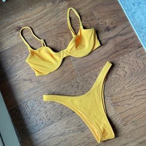 Abercrombie and Fitch yellow underwire bikini